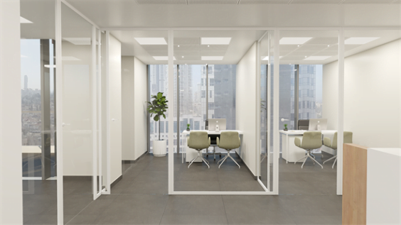 חלוקה לחדרים במשרד חדש להשכרה