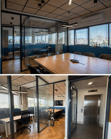 עם חלונות רצפה-תקרה ל-3 כיווני אוויר